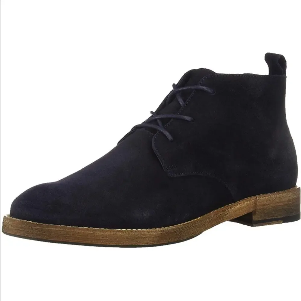 SKECHERS MARK NASON Mens Blue Suede Oxford Lace Up Boot Size 11.5